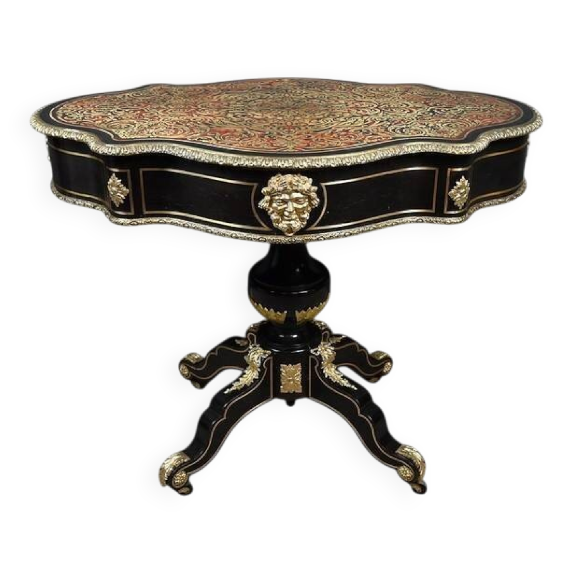 Boulle marquetry violin-shaped table, Napoleon III period – Mid 19th century