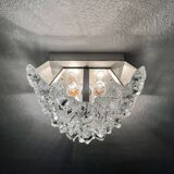 Set of 2 Austrian Ice Glass Wall Lamps by J.T. Kalmar