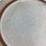 Duo of footed bowl and artisanal plate made in France Vallauris