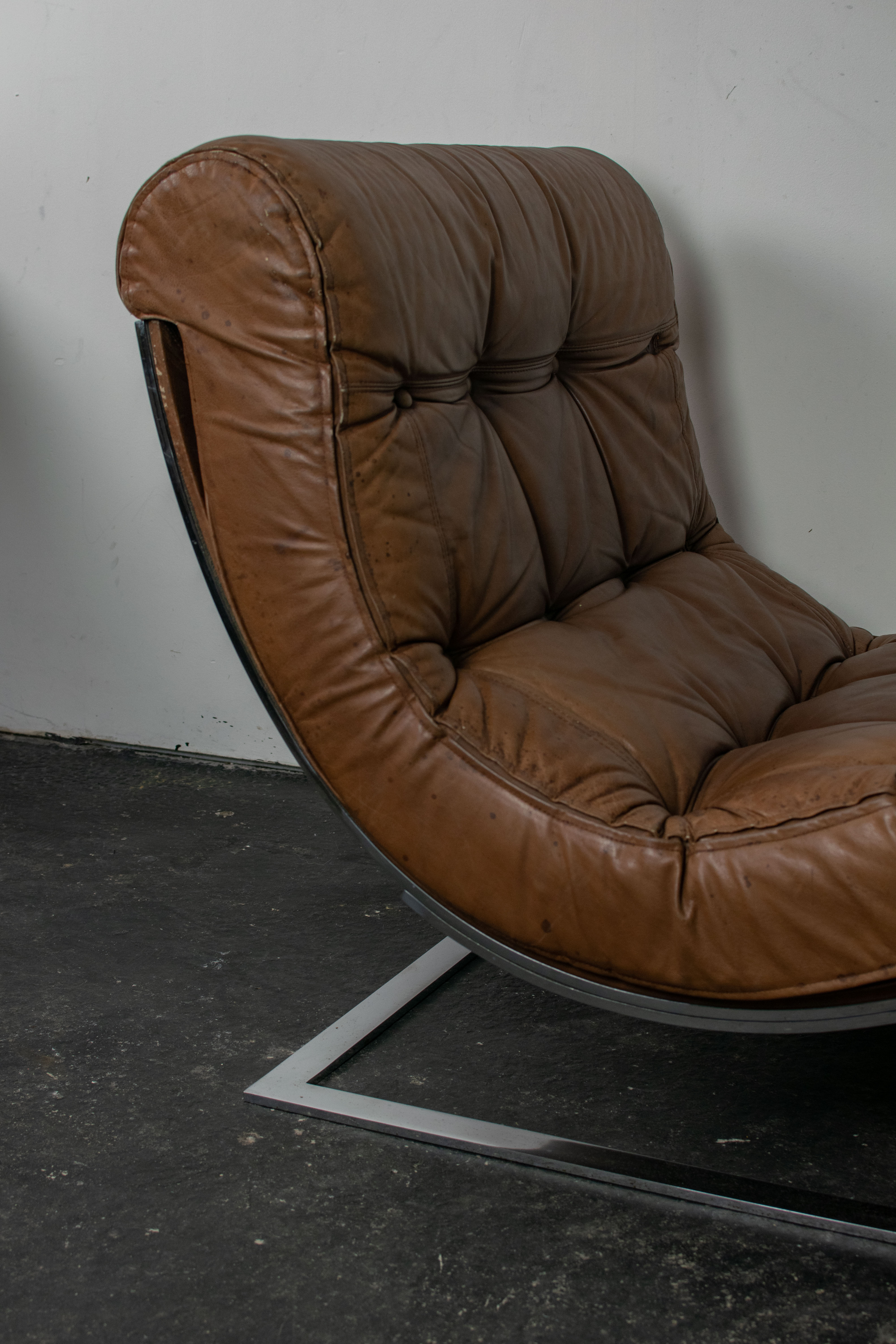 Leather armchair by Renato Balestra for Cinova, 1970
