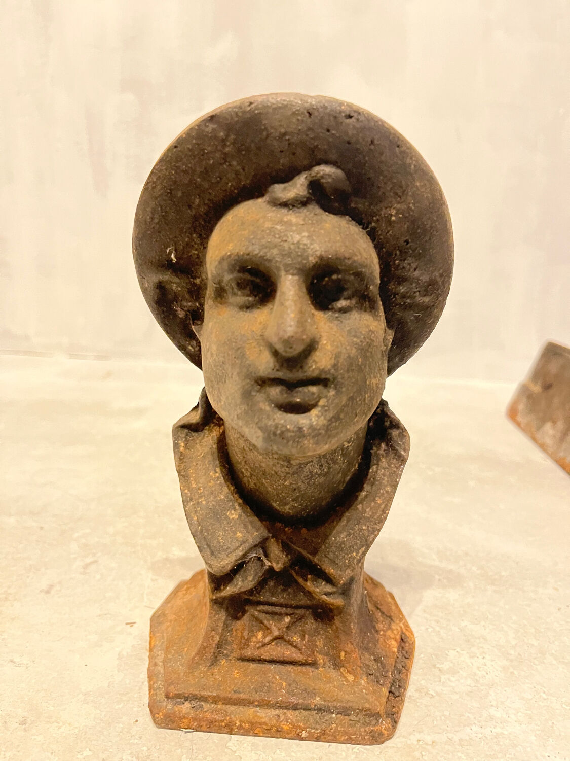 Pair of Heavy Antique Chenets (Fireplace Andirons) – Cast Metal, 10–15