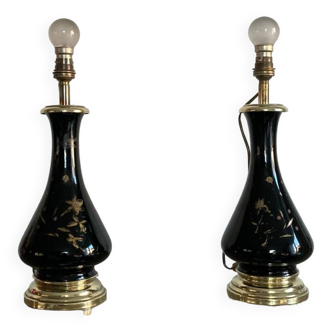 Porcelain and brass living room lamps from the late 19th century / early 20th century