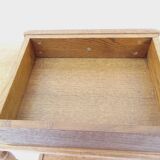 Console or side table in light oak stained massir wood