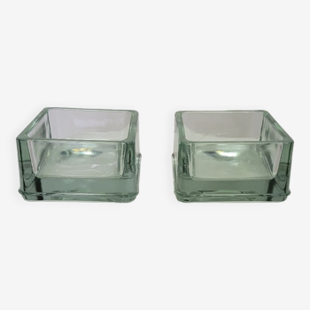Pair of Lumax glass pockets or ashtrays from the 1960s