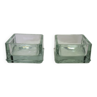 Pair of Lumax glass pockets or ashtrays from the 1960s