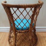 Vintage gold rattan armchair