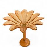 Art Nouveau Glass Compote Vase, Palm Tree Design, French, Early 20th-C