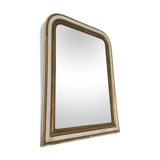 Former mirror Louis Philippe in wood and gold and white plaster