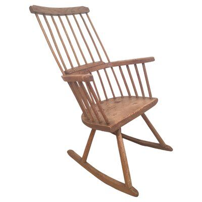 Rocking brutalist chair in oak, France, 1920s