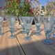 8 large blown glass goblets with bubbles from Biot – Blue signed