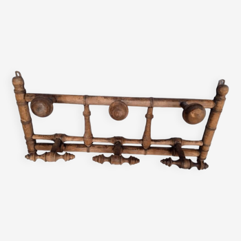 Bamboo style wooden wall coat hook ep 1940