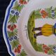 Old Plate HR Quimper Sonneur Player of Bombarde Hand Painted 24cm