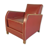 Armchair mid century vintage 50's in red leatherette