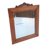 Antique beveled mirror & carved wooden frame