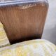Vintage wooden sofa / armchair with yellow accent