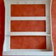shelf / wall cabinet in wooden sandblasted effect old early twentieth century