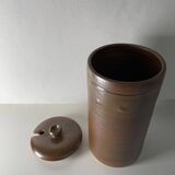 Pot de confiture/moutarde à couvercle en grès vintage