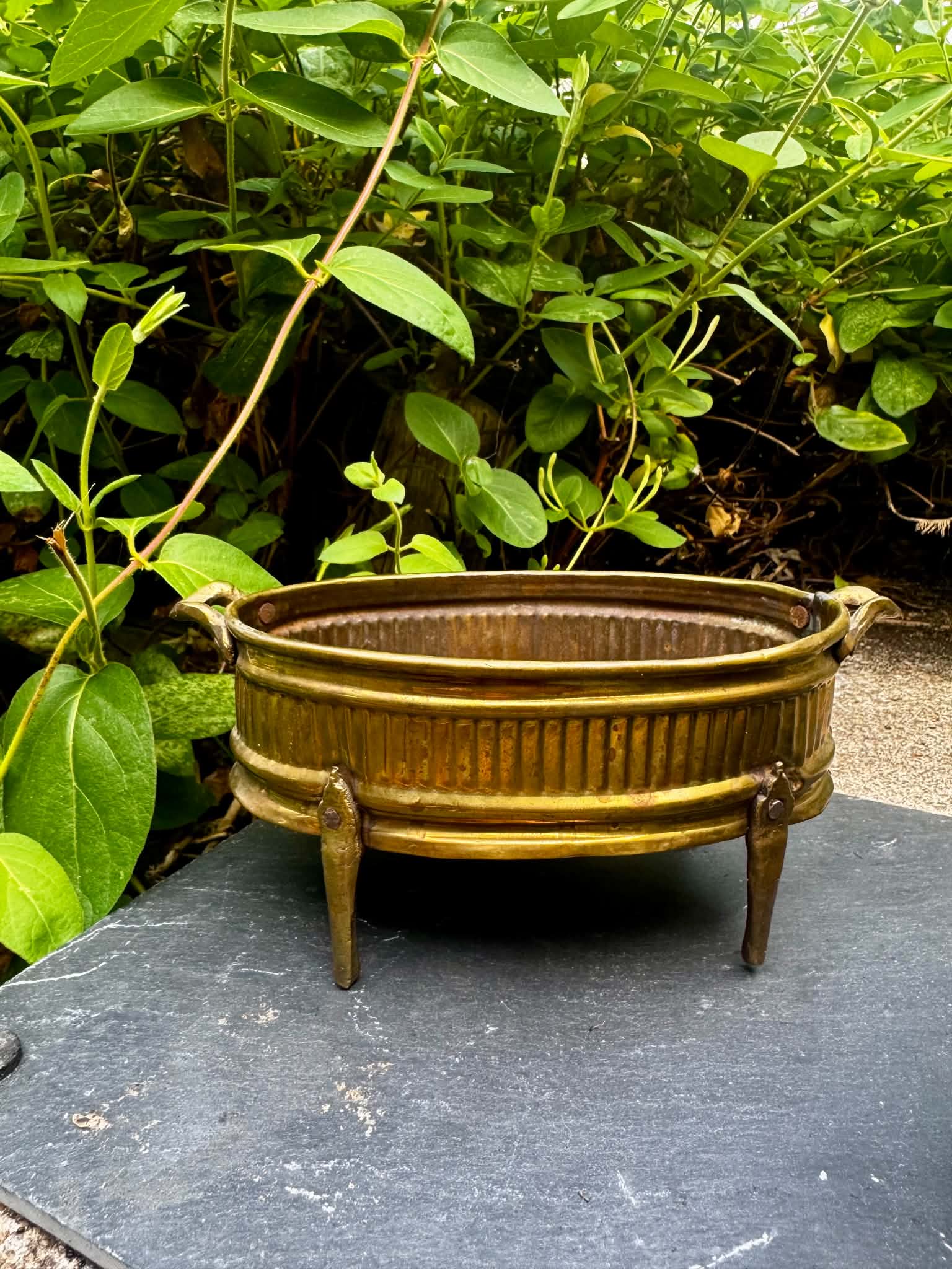 2 Art Nouveau brass planters