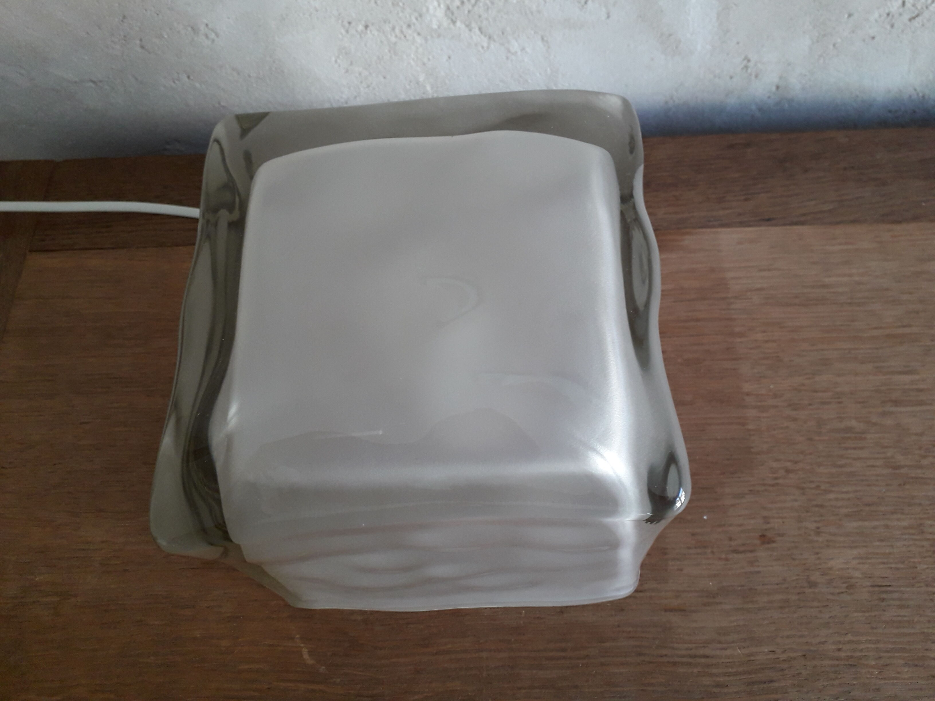 Ikea lamp ice cube frosted glass vintage