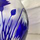 Cobalt blue double crystal vase signed G. Raspiller