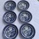 6 soup plates, Willow Churchill model, made in England, Asian landscape