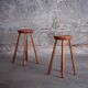 Pair of beech counter stools, 1960
