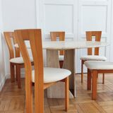Table à manger circulaire en travertin - Claude Berraldacci