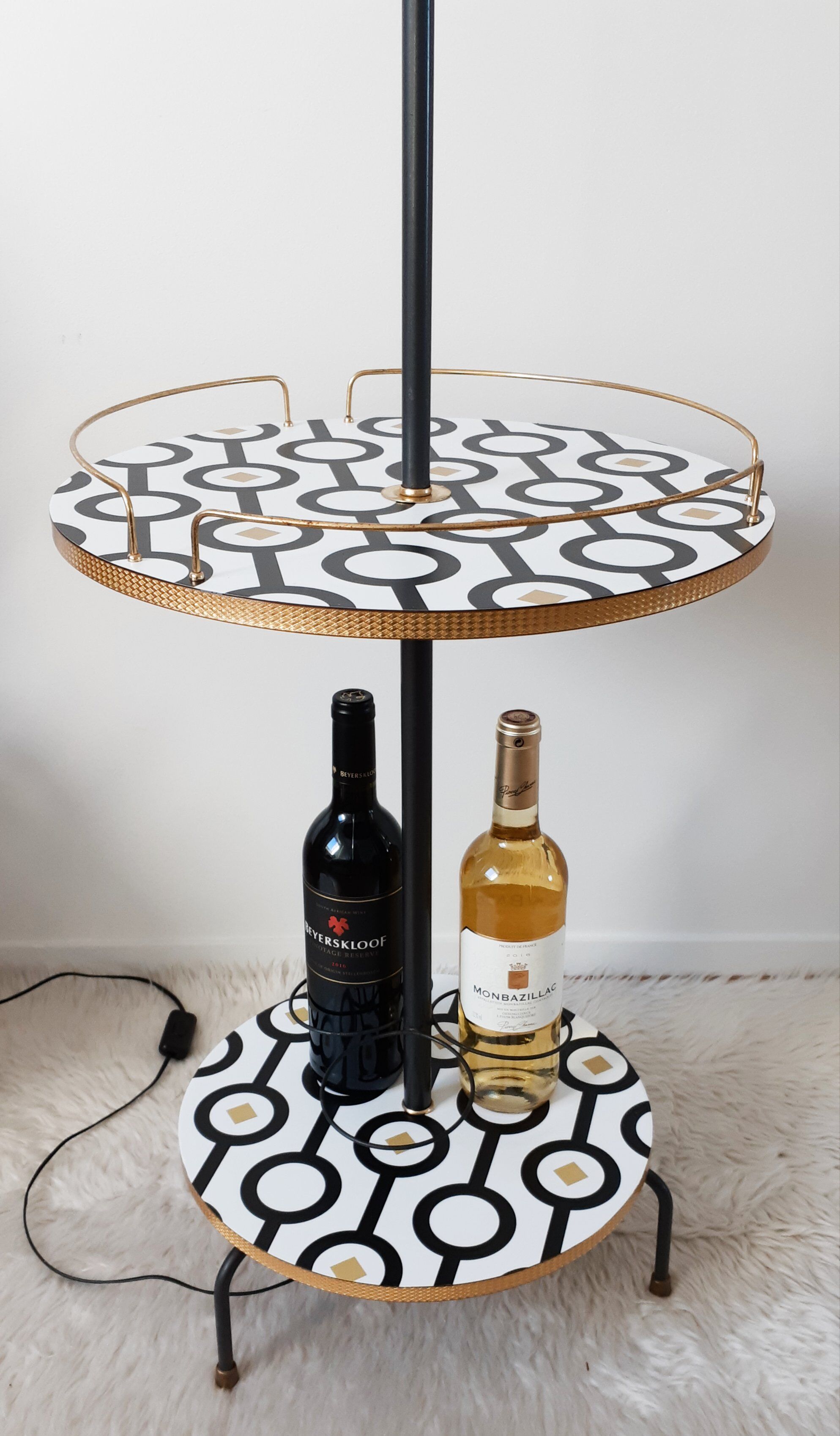 Lampadaire vintage tripode relooké