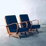 Mid-Century Modern Bentwood Lounge Chairs, Belgium, 1950s, Set of 2