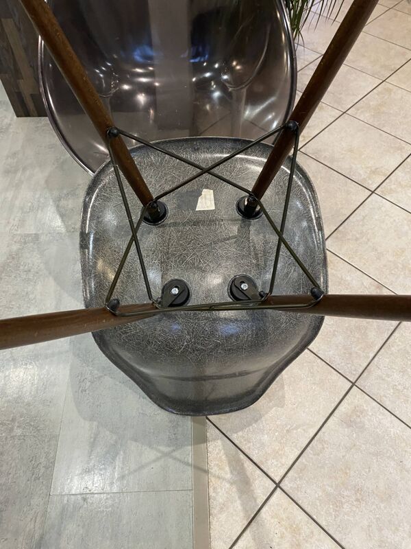 Chaise dsw fibre elephant grey gris dowel noyer eames herman miller vintage