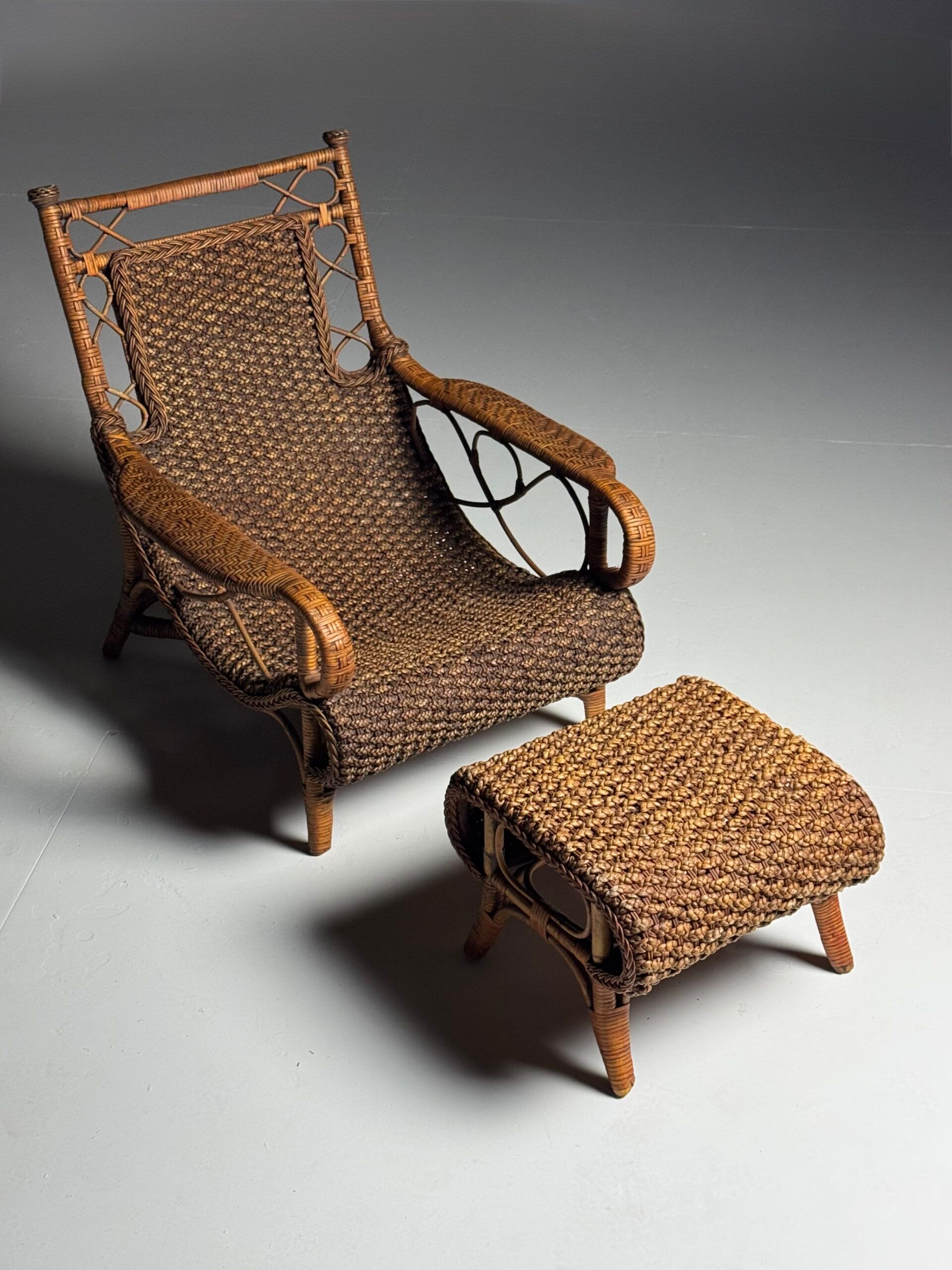 Rattan armchair 1950s vintage