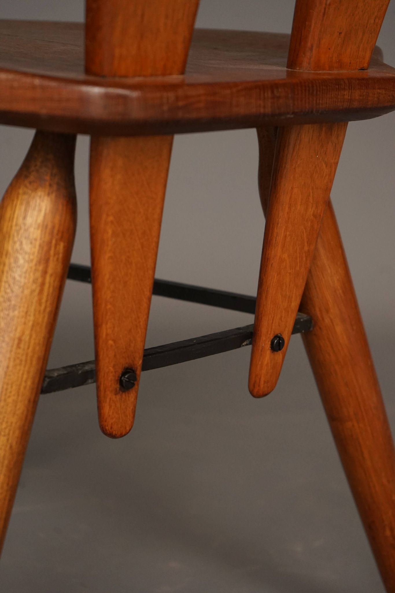 Italian oak accent chair, 1950s