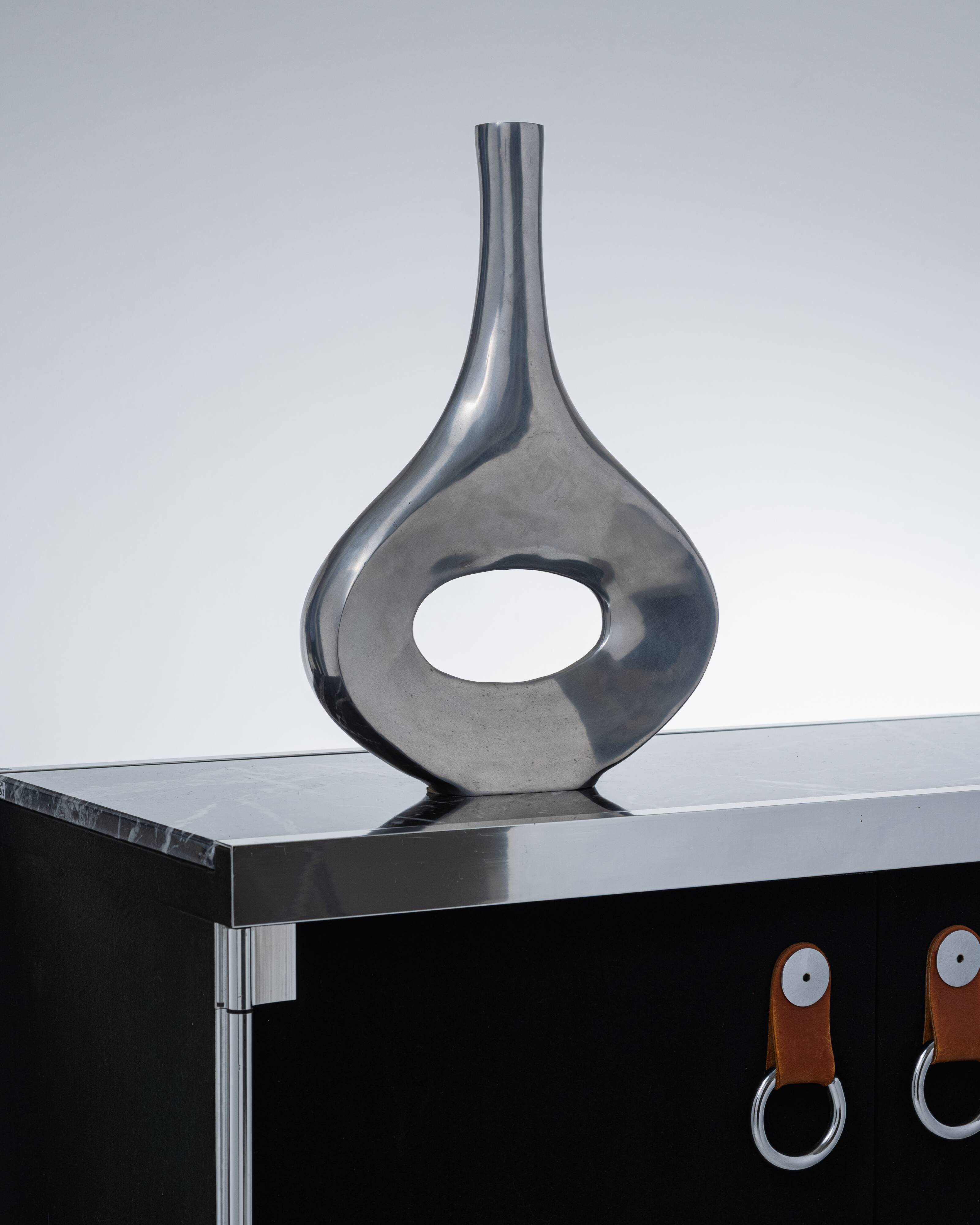 Vase soliflore en métal, 1980s