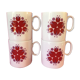 Set of 4 cups white porcelain coffee, 60s