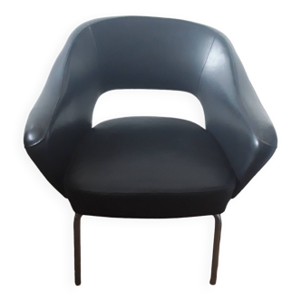 Fauteuil en cuir Knoll