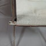 Old garden chair low folding metal fabrics 1900