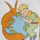 Antoine de Saint-Exupéry: The Little Prince and the Fox Protect the Earth - Lithograph