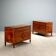 Pair of antique neoclassical walnut commodes from the 18th century.
