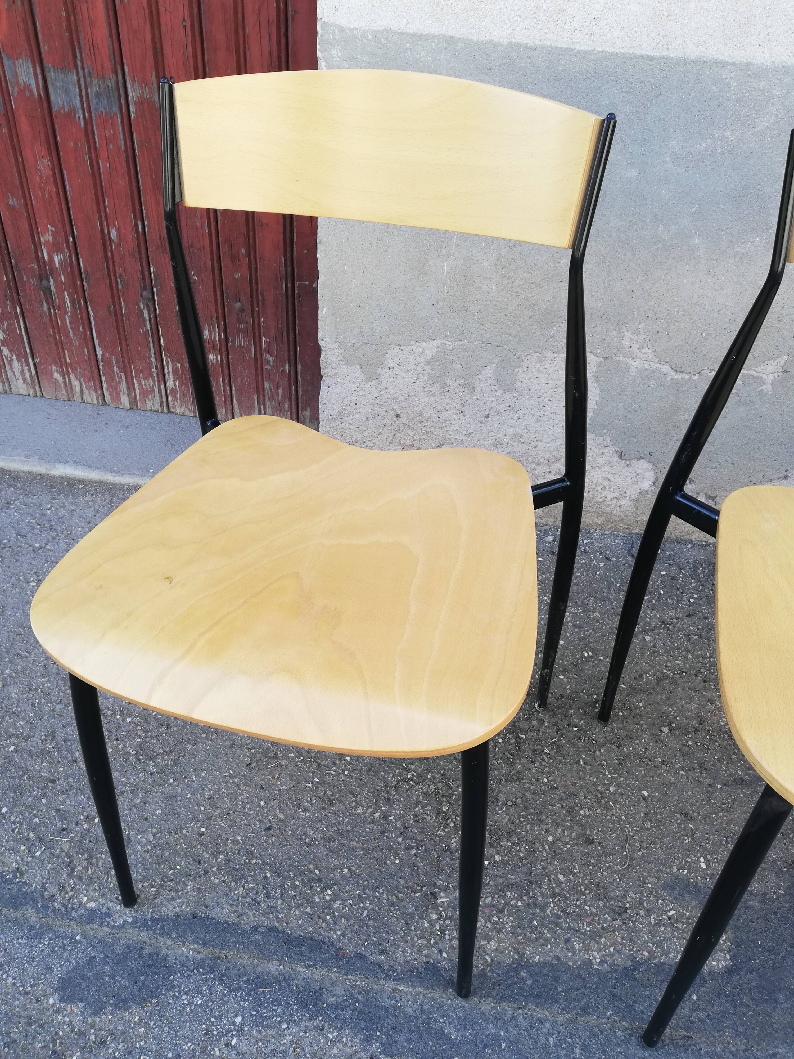 Set de 6 chaises vintage métal et bois