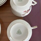 Service à thé « fleurs » en porcelaine de Limoges