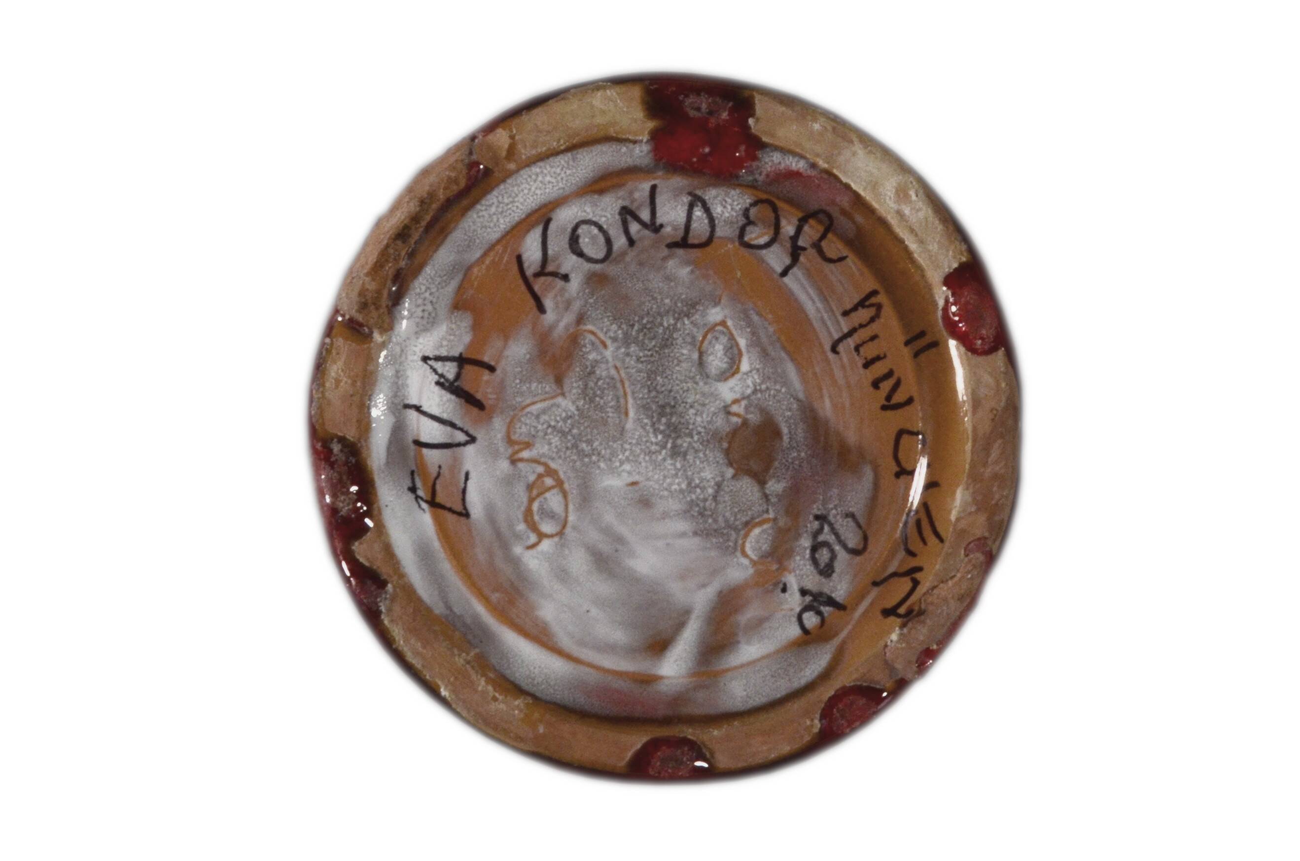 Artisanal ceramic vase 10x39cm, Éva Kondor, Hungary, 2010