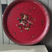 Very large Napoleon III tray in painted tin