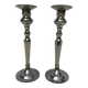 Pair of vintage silver metal candlesticks