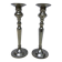 Pair of vintage silver metal candlesticks