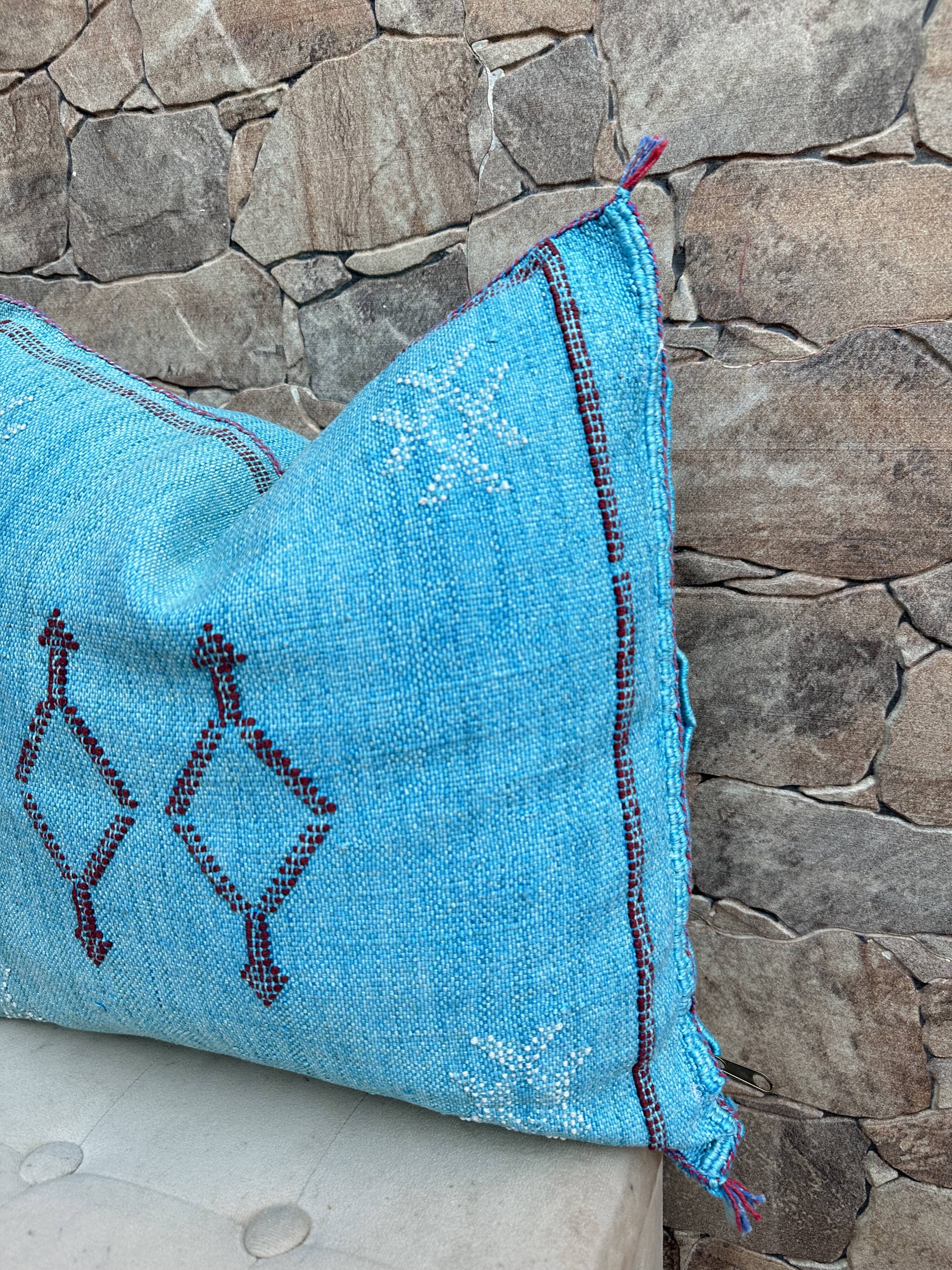 Handmade Moroccan silk cushion cover