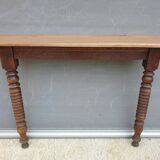Console xixth walnut feet spinning tops