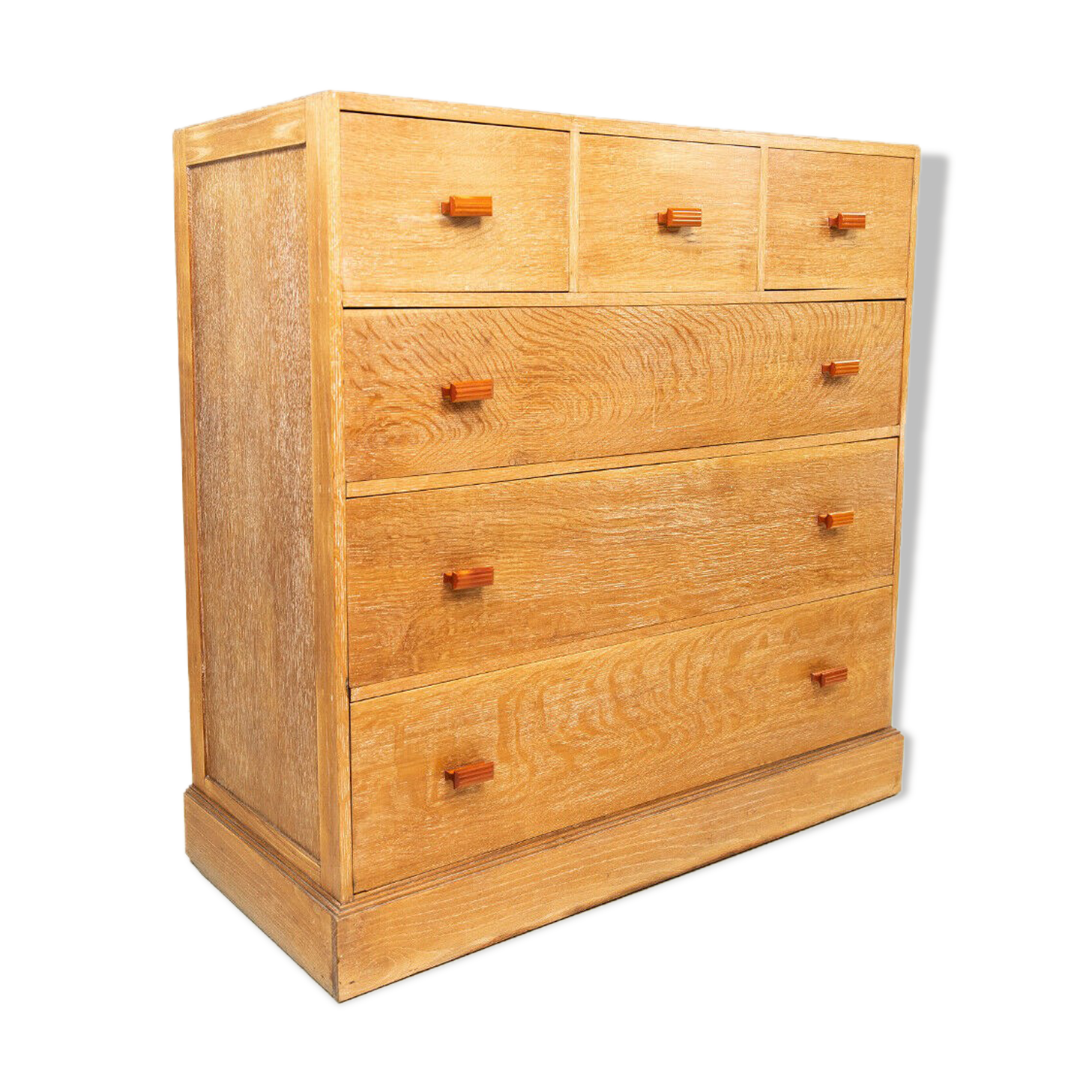 Early 20th Century Limed Oak Heals Style Chest of Drawers