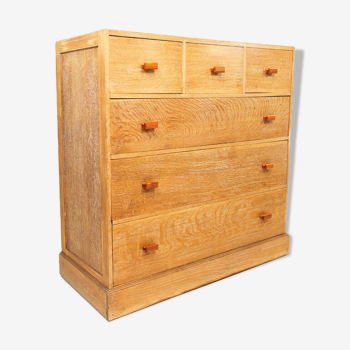 Early 20th Century Limed Oak Heals Style Chest of Drawers