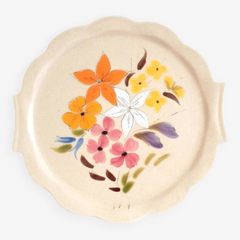 Flowered stoneware dish from the 70s