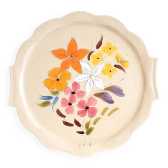 Flowered stoneware dish from the 70s